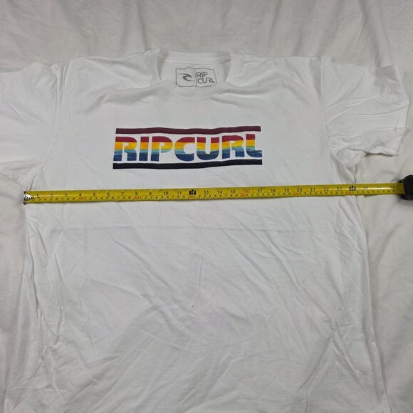 Rip Curl Mens 2XL White Rainbow Logo Graphic T Shirt Short Sleeve Casual Wear - Picture 5 of 8